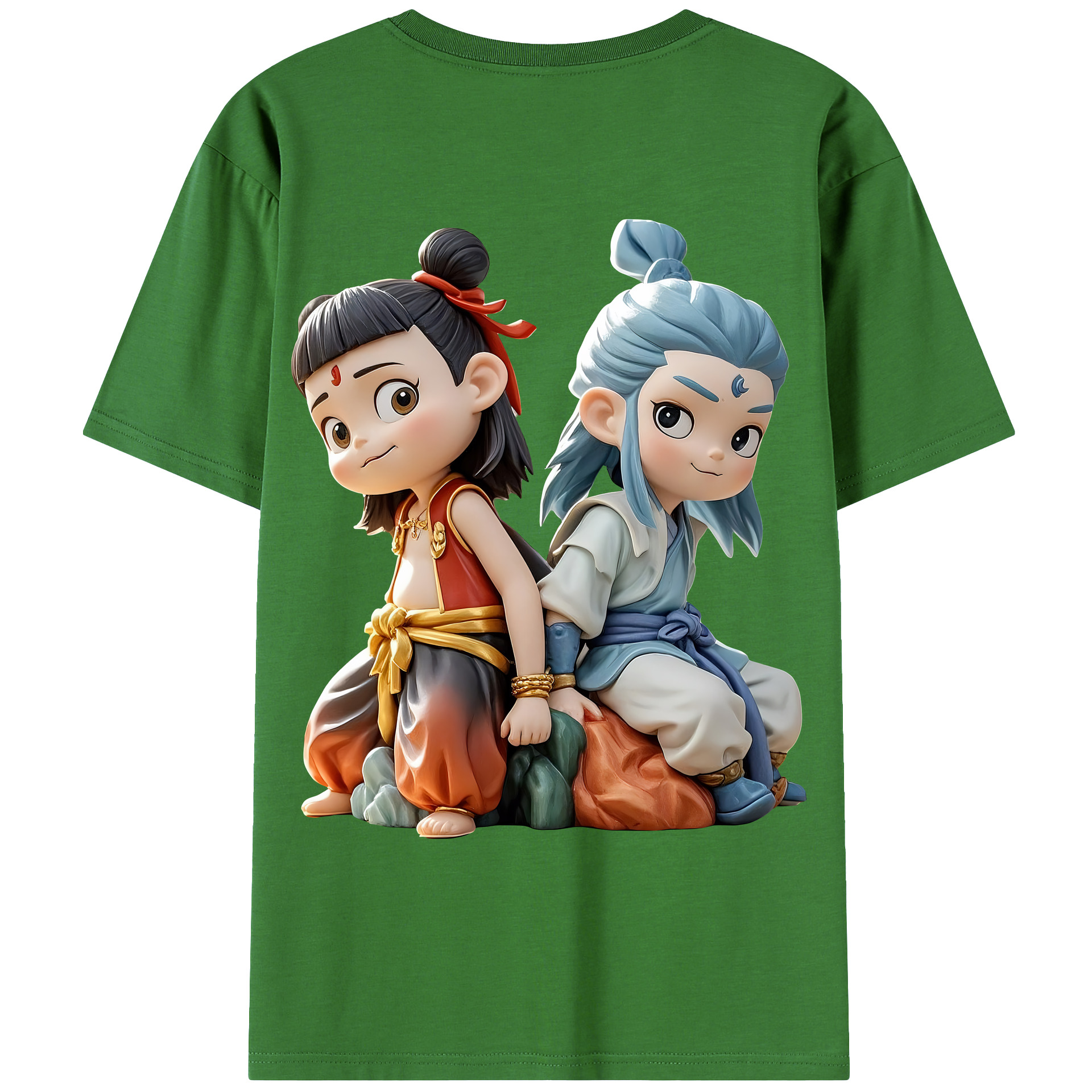 （画像用） Ne Zha 2 ナタ 魔童の大暴れ レディース半袖Tシャツ(バックプリント)